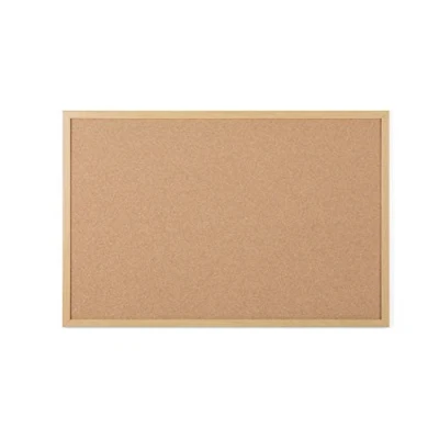 Obrázek Bi Office Earth korková tabule s Executive MDF rámem, dub, ekologická nástěnka přírodní korkovou vrstvou, 90 x 60 cm