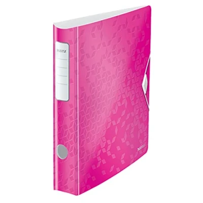 Obrázek Leitz 11060023 kvalitní pořadač Active WOW, Polyfoam, A4, tmavorůžová metalická tenké
