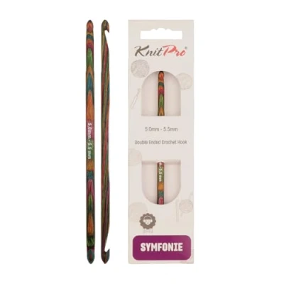 Obrázek KnitPro K20727 oboustranná háčkovací jehla, Wood, vícebarevná, 5 5,5 mm