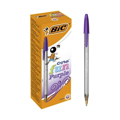 Obrázek Bic 929055 Cristal Fun Kuličkové pero Pack 20 fialové