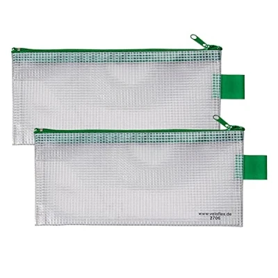 Obrázek VELOFLEX A270600 kapsa na zip DIN A6, 2 kusy, 200 x 100 mm, taška dokumenty z PVC vyztuženého tkaninou