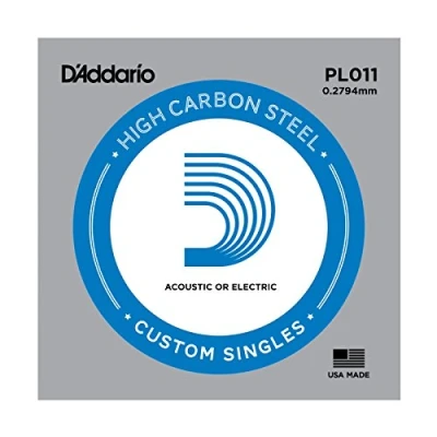 Obrázek D&#039;Addario PL011 jednotlivé struny pro kytaru (pro akustiku nebo elektrickou kytaru) 0,028 cm (0,011 palců)