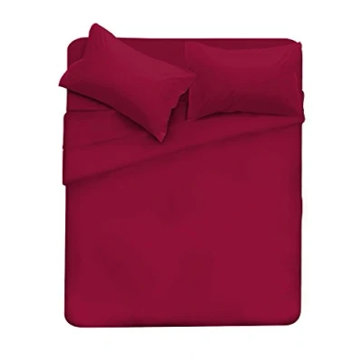 Obrázek Italian Bed Linen Max Color Bettwäsche Set, Bordeaux, Doppelte
