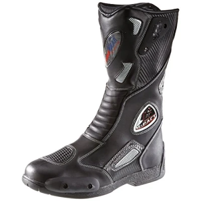Obrázek Motocyklové boty od protectWEAR, univerzální holínky, kožené sportovní 38 EU, černá