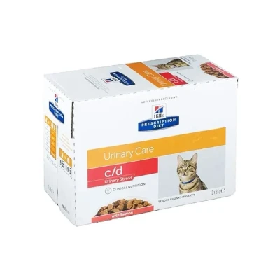 Obrázek HILLS Prescription Diet Kapsička Feline C/D Urinary Stress Salmon 12x85g