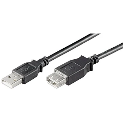 Obrázek Ewent Kabel USB 2.0 Typ A/konektor na A/Žena, dvojité stínění AWG 28 V mědi, Rata pro Uebertragungsrate až 480 Mbit, Černá, černá 0.5 m
