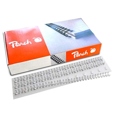Obrázek Peach PW095 01 drátěná vazba DIN A4, 10 mm, 75 listů, 100 kusů, stříbrná