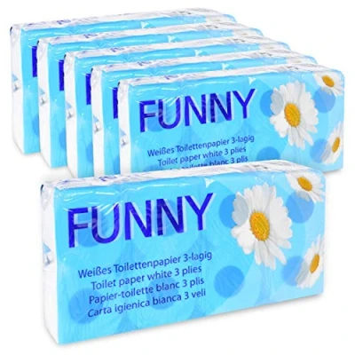 Obrázek Funny Toaletní papír 3vrstvý 150 listů vysoce bílý, balení 6 ks (6 x 8 kusů)