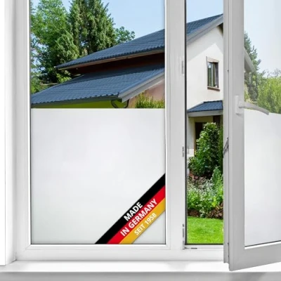 Obrázek d c fix Okenní fólie Frost statické mléčné sklo samolepicí Premium 90 cm x 1,5 m z mléčného skla neprůhledná pro vizuální ochranu s UV ochranou ochrana před nežádoucími pohledy na okno