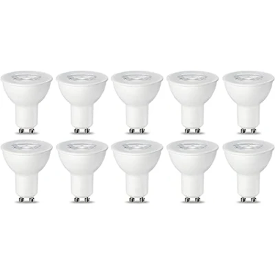Obrázek AmazonBasics GU10 LED lampa, bodová, 5,5 W (nahrazuje 50 W), teplá bílá, stmívatelná balení 10
