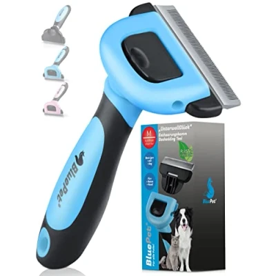 Obrázek BluePet kartáč na kočky a psy Krátké chlupy Odstraňuje volnou srst &amp; podsadu Až o 90 % méně volných vlasů Hřeben pro ideální při výměně srsti (vel. M šířka hřebenu