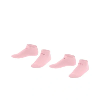 Obrázek ESPRIT Unisex Dětské Foot Logo 2 kusy ponožek do tenisek prodyšná udržitelná biologická bavlna zesílená krátká odolnost, protiskluzové, plochý šev jednobarevný multipack páry, Rosa Orchid 8985