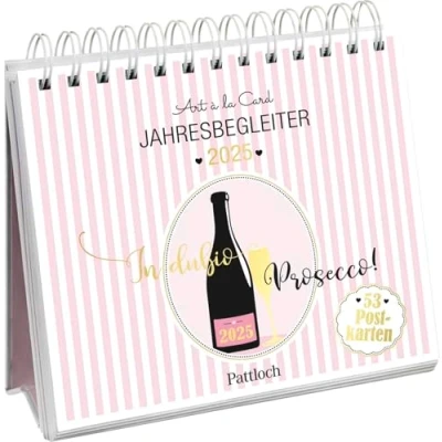 Obrázek Postkartenkalender 2025: In dubio Prosecco: Der Kult Wochenkalender zum Aufstellen. Tischkalender mit Spiralbindung und 53 Postkarten Heraustrennen. Teilw. Goldfolie veredelt