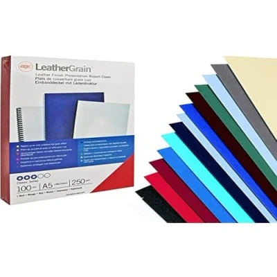 Obrázek Leather Grain obálka materiál, A4, 100 kusů, Tmavě červená