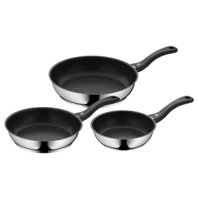 Obrázek 3dílná sada pánví WMF Devil, Ø 20, 24, 28 cm, nerezová rukojeť, keramika, vhodné pro indukční sporáky, ruční mytí