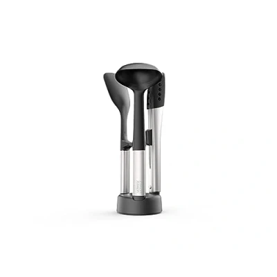 Obrázek Joseph 3dílná sada kuchyňských potřeb Elevate Fusion od Silcone s kompaktním stojanem, pomůcek, bez BPA, žáruvzdorná, nepřilnavá povrchová úprava, rukojeť z ušlechtilé oceli