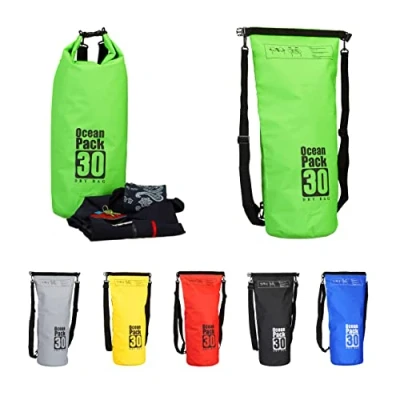 Obrázek Relaxdays Ocean Pack 30 l, vodoodpudivý Dry Bag pro cennosti, lehký suchý pytel outdoorové sporty, zelený