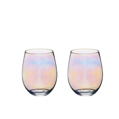 Obrázek BarCraft Rainbow Pearl Iridescent sklenice, 2dílná sada, 600 ml, dárková krabička