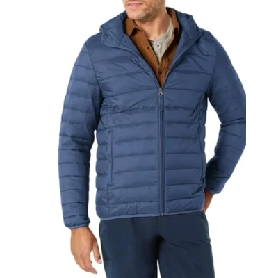 Obrázek Amazon Essentials Pánská lehká, nepromokavá, skladná bunda s kapucí, námořnická modrá, XL