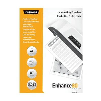 Obrázek Fellowes Laminovací fólie A4, 80 mikronů (2 x mic), lesklé, Value Pack s 250 kusy