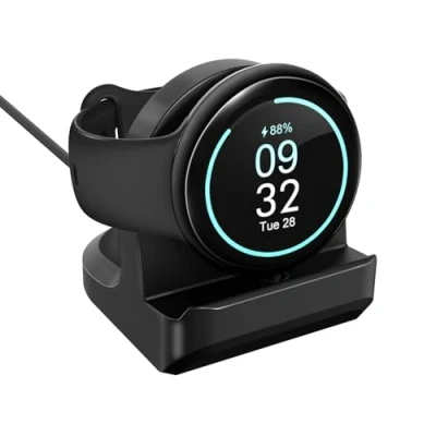 Obrázek TiMOVO stojan, kompatibilní s Google Pixel Watch 3/Pixel 2/Fitbit Ace LTE, protiskluzový držák stojanu nabíječky integrovaným slotem pro vedení kabelů, vertikální