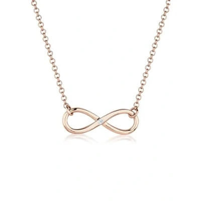Obrázek Elli řetízek na krk dámský Infinity přívěsek nekonečno s diamantem (0,03 ct.) ze sterlingového stříbra 925, Diamant