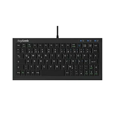 Obrázek Extra malá klávesnice KeySonic, USB kabel (2 m), plný obvod tlačítek, SoftSkin, ACK 3401U