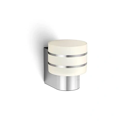Obrázek Philips Hue White Tuar nástěnné svítidlo pro venkovní použití ocel 806 lm, stmívatelné, teplé bílé světlo, regulovatelné pomocí aplikace, kompatibilní s Amazon Alexa (Echo, Echo Dot)