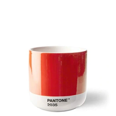 Obrázek Pantone Dvoustěnný porcelánový termohrnek Cortado, bez ucha, 190 ml, 2035 C, červený