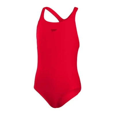 Obrázek Speedo Mädchen ECO Endurance+ Medalist Badeanzug Chlorbeständig Recyclingmaterial Bequeme Passform Schwimmunterricht Badeurlaub Badeanzug, Fed Red, 11 12