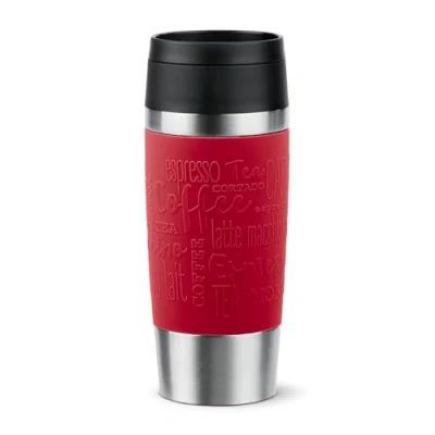 Obrázek Emsa N20222 Travel Mug Classic izolační hrnek 0,5 litru, nový komfortní šroubovací uzávěr, ušlechtilá ocel, 6 hodin teplé a 12 h studené, 100% těsný, vhodný do myčky nádobí, 360 otvor na pití, tmavě