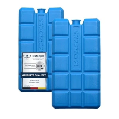 Obrázek VonBueren 2 24 chladicích akumulátorů pro chladicí tašky 12 h dlouhé chlazení cca 200 g na jednu baterii 8,1 x 15,2 2,2 cm také box (2)