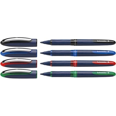 Obrázek Schneider 183094 One Business kuličkové pero (na dokumenty, tloušťka linky 0,6 mm, Made in Germany) balení 4 ks (černá, modrá, červená, zelená)