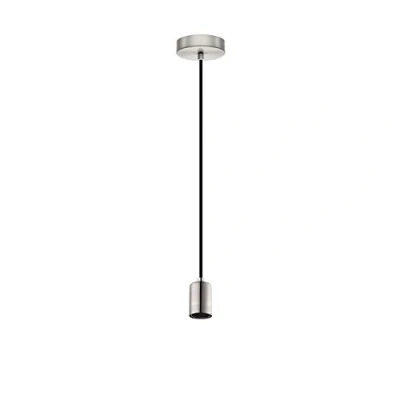 Obrázek EGLO závěsné svítidlo Yorth, 1 plamenná šňůra vintage, industriální, moderní, ocel v matném niklu, kabel černé barvě, lampa na jídelní stůl, do obývacího