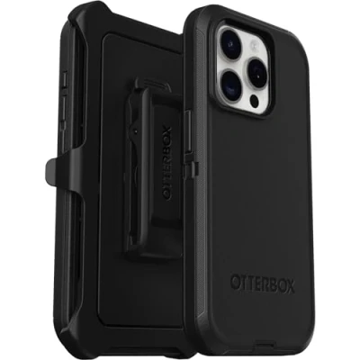 Obrázek OtterBox Defender pouzdro pro iPhone 15 Pro, nárazuvzdorné, odolné proti pádu, ultra robustní, ochranné pouzdro, 5X testováno podle vojenského standardu, černé