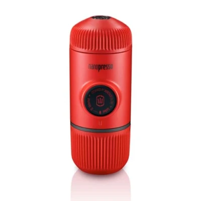 Obrázek WACACO Přenosný kávovar na espreso Nanopresso, upgrade verze Minipresso, tlak 18 barů, malý rýžovou kávu, bez ochranného pouzdra, manuální, pro stanování a turistiku, červený