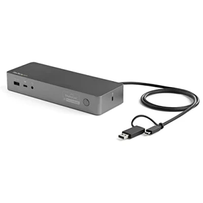 Obrázek StarTech.com Universale Laptop Dockingstation, Hybrid USB C &amp; A Dock, Dual 4K DP/HDMI, 100W, Mac/Windows/Chrome