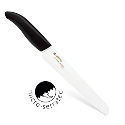 Obrázek Kyocera GEN Keramický nůž na chléb zoubkovaný brus čepel 18 cm ergonomicky tvarovaná rukojeť extrémně ostrý kuchyňský profesionální kuchařský dlouhý
