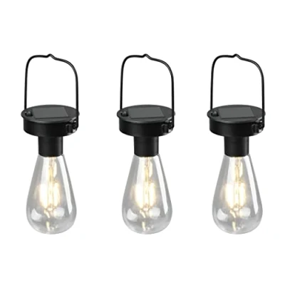 Obrázek Reality svítidla Solární LED venkovní závěsná 3dílná sada Campus R35146132, kov černý matný, plast čirý, senzor stmívání
