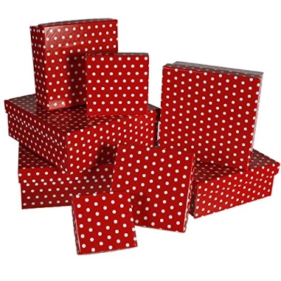 Obrázek MIK Funshopping dárková krabička sada RED DOTS 8 krabiček