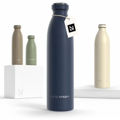 Obrázek LARS NYSØM Nerezová Láhev na pití 350 ml, 500 750 1 l, 5 litrů Termoláhev vodu vhodná pro sycené látky odolná proti vytečení sport, outdoor, do školy (Midnight Blue,