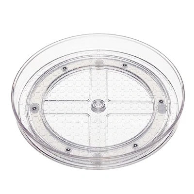 Obrázek Amazon Basics Otočná odkládací přihrádka Lazy Susan, transparentní, organizér, 22,9 cm, 2 kusy