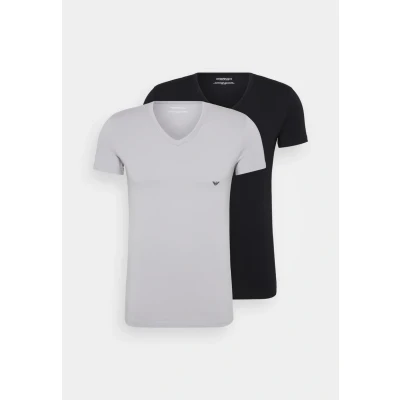Obrázek Emporio Armani Pánské tričko (balení 2 ks), Černá/šedá