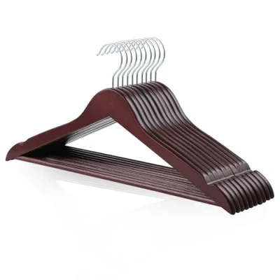 Obrázek Amazon Basics Dřevěné ramínko na šaty obleky, třešeň, 1,2 x 44 22 cm, balení 10 ks