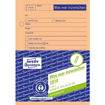 Obrázek AVERY Zweckform V roce 1014 snotiz (A6, co bylo dělat, 50 listů) oranžová