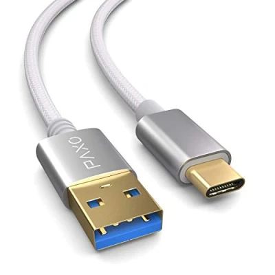 Obrázek PAXO USB C kabel 1 m, 10 Gbit/s (1,25 GByte/s), 3.2 Gen2 (3.0, 3.1), typ nabíjecí a datový kabel, bílý