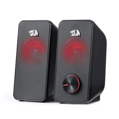 Obrázek Redragon GS500 Stentor PC Gaming Lautsprecher, 2.0 Kanal Stereo Desktop Computerlautsprecher Mit Roter Hintergrundbeleuchtung, Hochwertigen Bässen und Kristallklarem Klang, Stromversorgung über USB