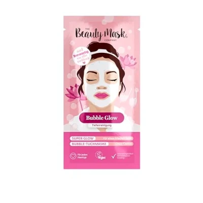 Obrázek The Beauty Mask Company Crazy Cactus Bubble Mask, 1 sáček, čisticí utěrka maska s extraktem z kaktusu, vodní lilie a hyaluronem, péče o pleť pro každý typ pokožky, veganská