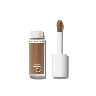 Obrázek e.l.f. Camo Liquid Bronzer &amp; Contour, vysoce pigmentovaný, přírodní lesk, ztvárnitelná textura, dlouhotrvající, zaoblený aplikátor, veganský a netestovaný na zvířatech, 3 světla