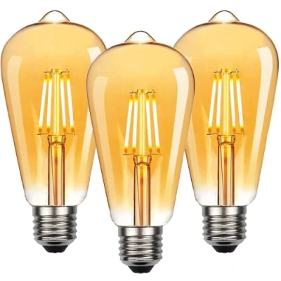 Obrázek NUODIFAN Edison Vintage žárovka, 3 kusy LED žárovky teplá bílá E27 retro žárovka ideální pro nostalgické a osvětlení doma, kavárny, baru atd